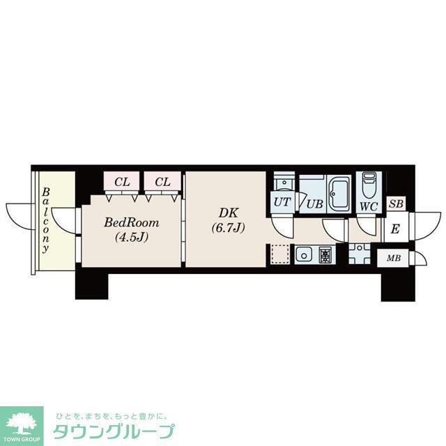 S-RESIDENCE駒沢大学駅前(1DK/1階)の間取り写真