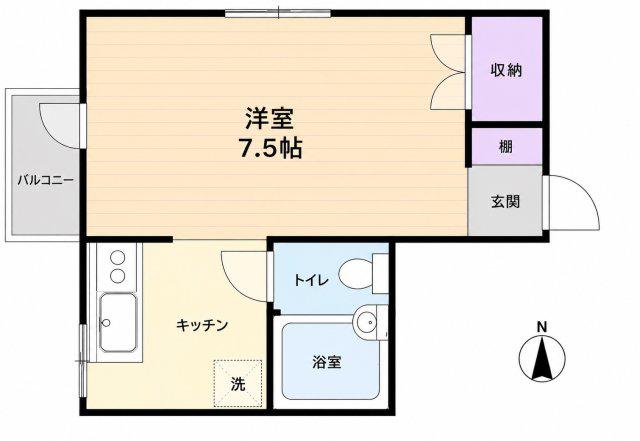 サンティーヌ小金井(1K/1階)の間取り写真