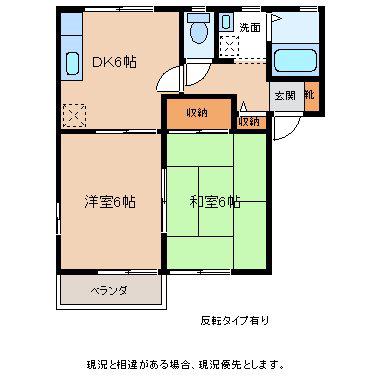 ラポール・カイト A(2DK/1階)の間取り写真
