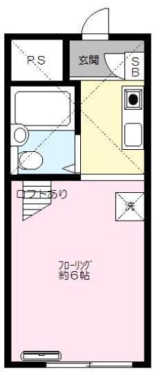 クレドハイツ矢向(ワンルーム/2階)の間取り写真