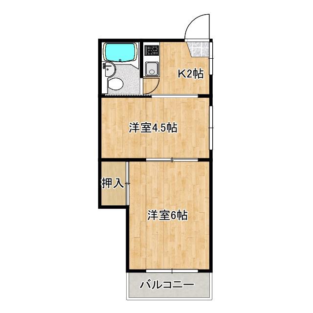 リリアン都島(2K/4階)の間取り写真