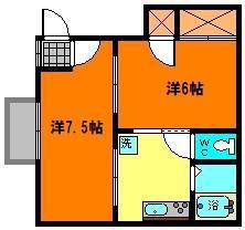 イーストロードND(2K/2階)の間取り写真