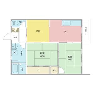 レジデンス佐野(2LDK/1階)の間取り写真