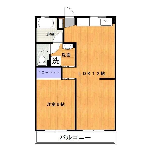 エバーライフ東公園(1LDK/4階)の間取り写真