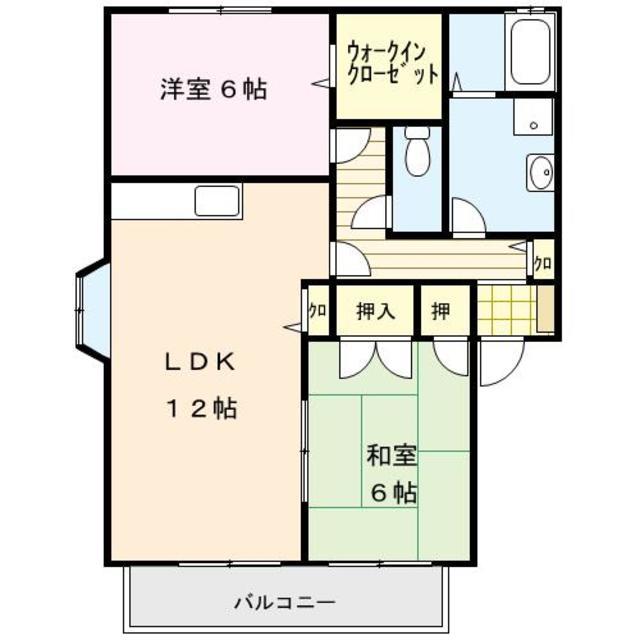 サンライズ平塚(2LDK/2階)の間取り写真