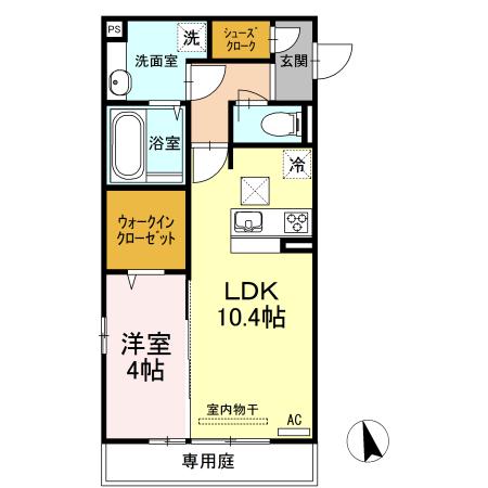 ARIA(1LDK/2階)の間取り写真