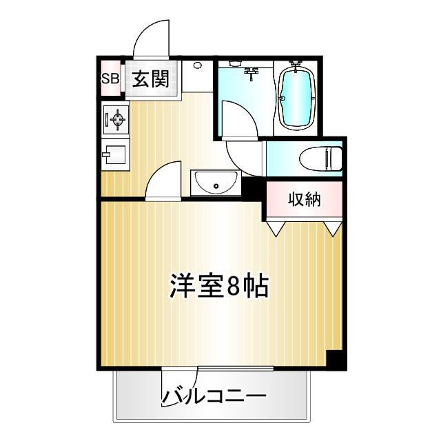 中村北堀江ビル(1K/3階)の間取り写真