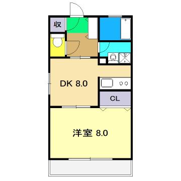 メゾンEYE D棟(1DK/1階)の間取り写真