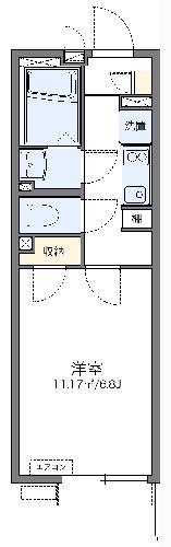 レオネクストカサミラII(1K/1階)の間取り写真