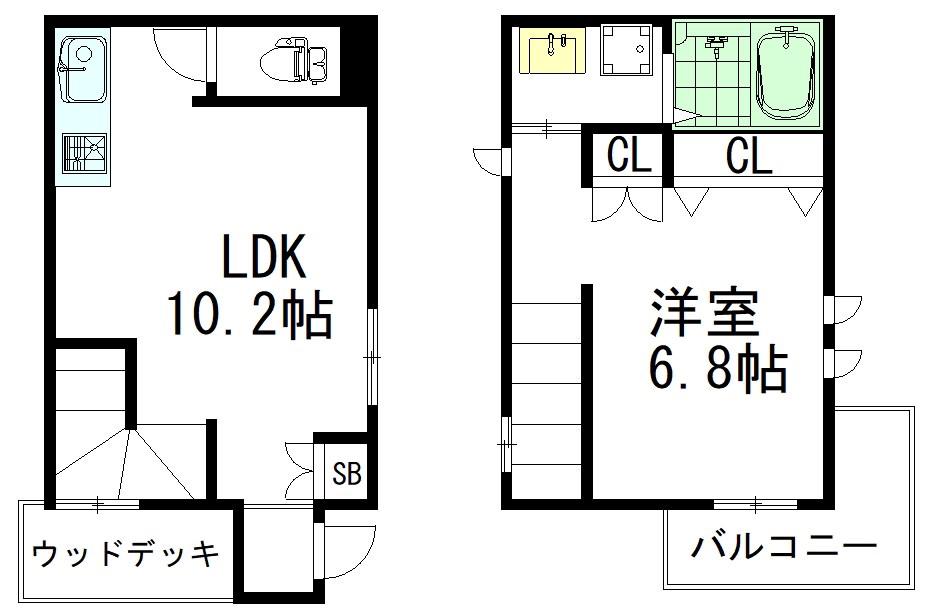 メゾンエスト(1LDK/1階)の間取り写真