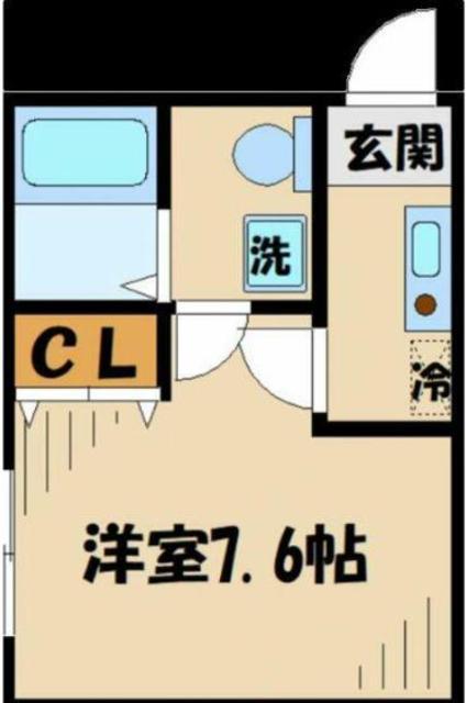 コモド淵野辺(1K/1階)の間取り写真