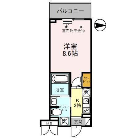 MSマンション長栄寺(1K/2階)の間取り写真