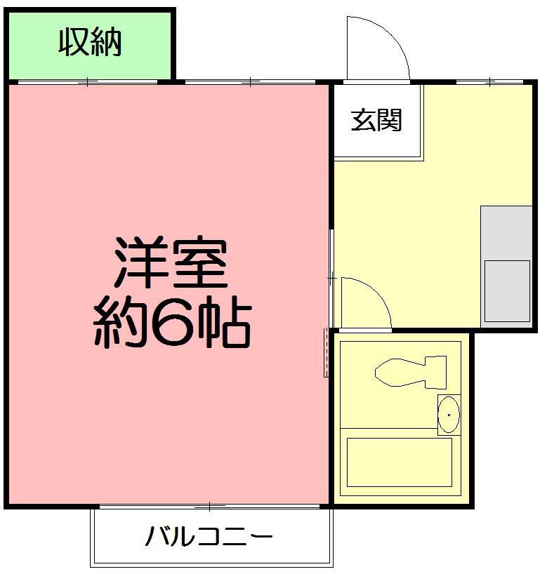 ハウスK湘南(1K/1階)の間取り写真