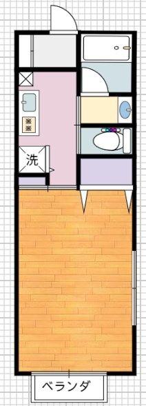 バレンシア(1K/1階)の間取り写真