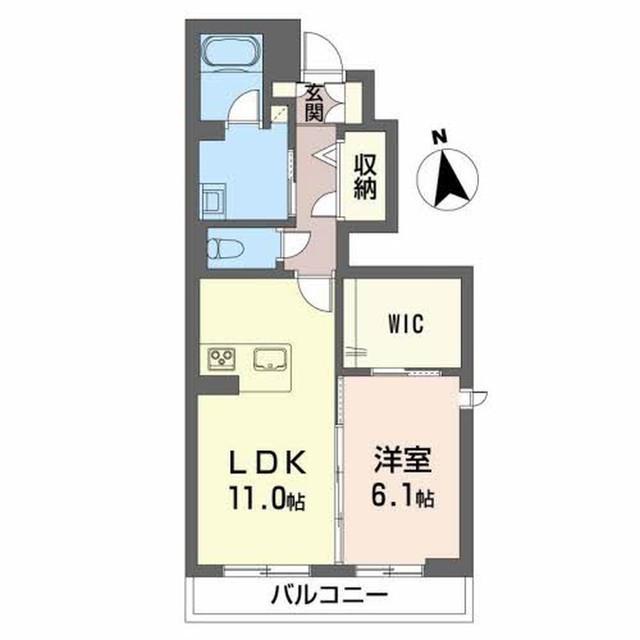 クオレール佐久平(1LDK/1階)の間取り写真