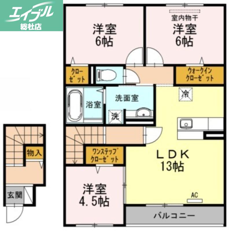 カトルセゾン(3LDK/2階)の間取り写真