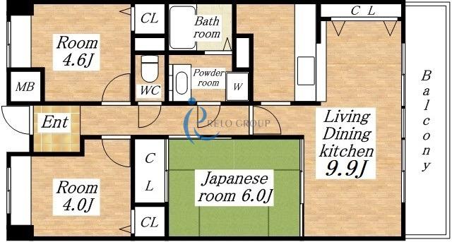 平野元町日興マンション(3LDK/6階)の間取り写真