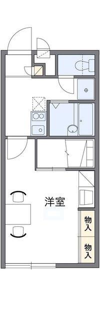レオパレス愛風(1K/1階)の間取り写真