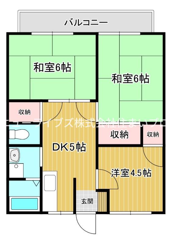 第3高橋ハイツ(3DK/1階)の間取り写真