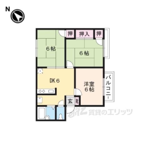 LA GRACE DEUX(3DK/1階)の間取り写真