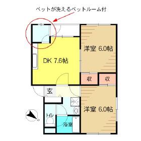 セゾン大和(2DK/2階)の間取り写真