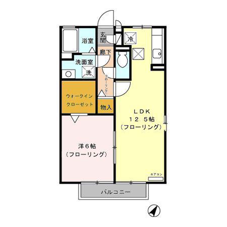 マーメゾン日吉(1LDK/1階)の間取り写真