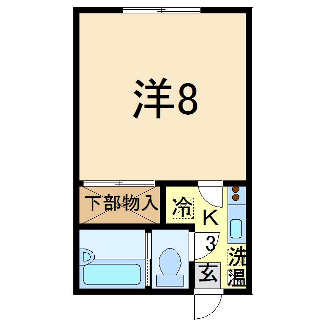 プライムハイツ(1K/1階)の間取り写真