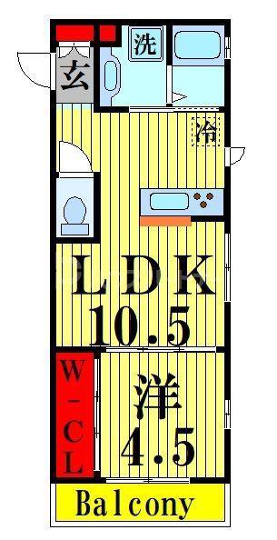 TKハウスI(1LDK/2階)の間取り写真