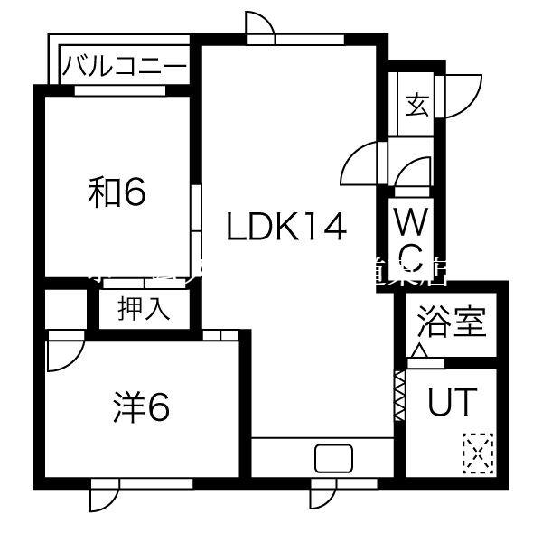 コーポ8・3B(2LDK/2階)の間取り写真