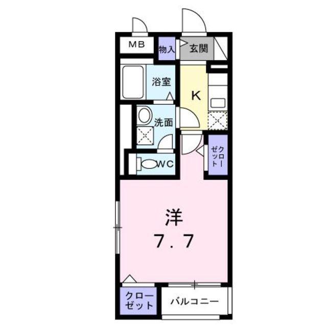 ダウンタウン ワイ(1K/2階)の間取り写真