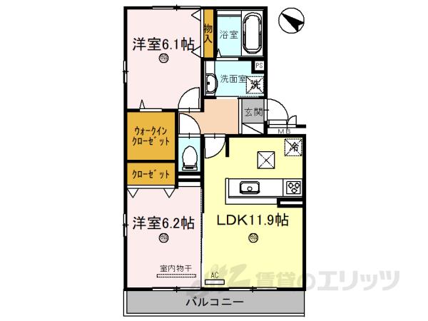 AVANT RIVIERE(2LDK/3階)の間取り写真