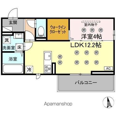 D-RESENA SOLAIRE(1LDK/1階)の間取り写真