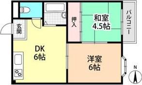 グリーンハイツ・ユコ(2DK/3階)の間取り写真