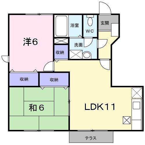 サン・アヴニ-ル(2LDK/1階)の間取り写真