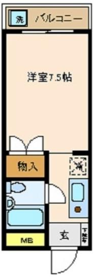 スプリングハイツ弥生(1K/2階)の間取り写真