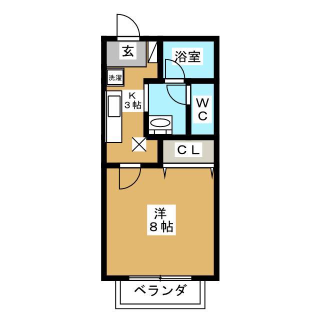 ハイツ金子(1K/1階)の間取り写真