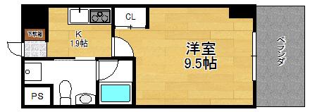 ティアラ京桃山(1K/5階)の間取り写真