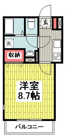 シュエット(1K/1階)の間取り写真