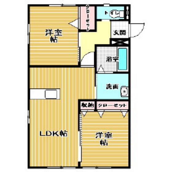 メゾン レーヴ I(2LDK/1階)の間取り写真