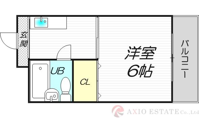 DO東三国I(1K/6階)の間取り写真