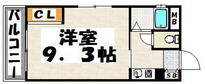 リブジョイみのしま(1K/5階)の間取り写真