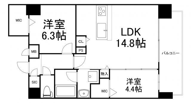 GIOIA 城東中央(2LDK/3階)の間取り写真