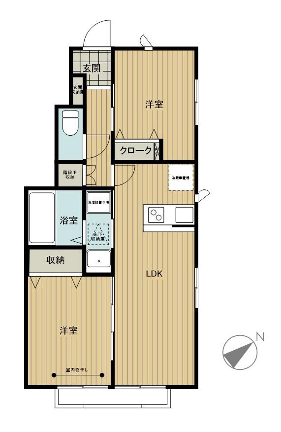 AVENIR(2LDK/2階)の間取り写真