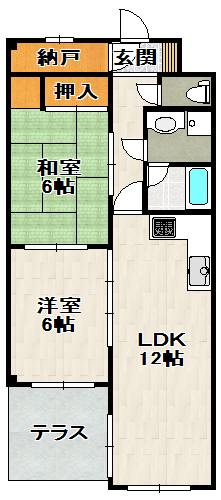 サンロード(2LDK/1階)の間取り写真
