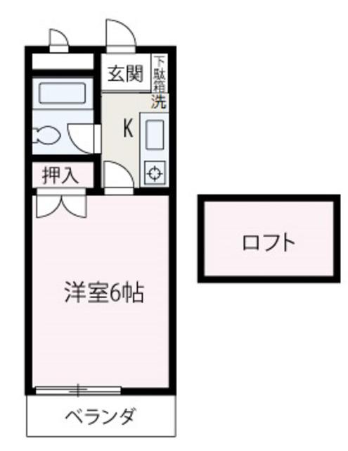 パークサイド志木(1K/2階)の間取り写真