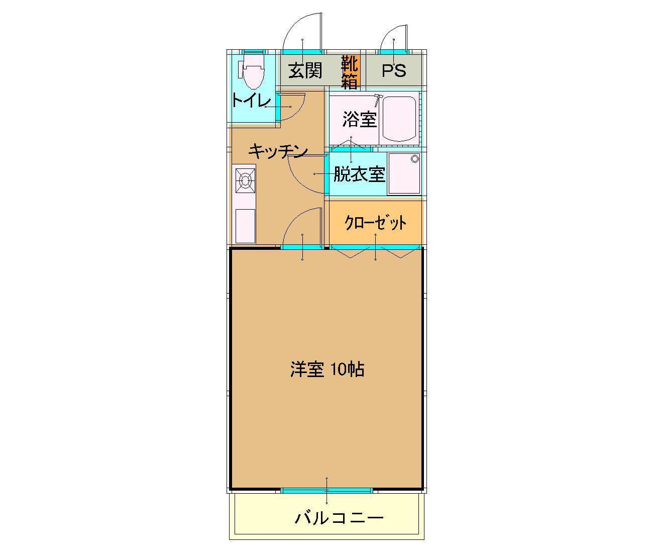 エスポアールさくら(1K/1階)の間取り写真