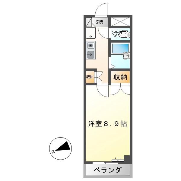 エトワール上田(1K/4階)の間取り写真