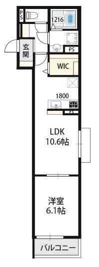 ヴィブレ ウーノ(1LDK/2階)の間取り写真