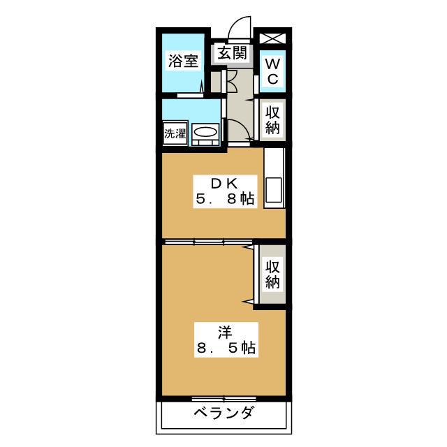 アビタシオン オジェール(1DK/3階)の間取り写真