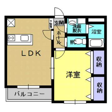 Y&Mアミューズ(1LDK/2階)の間取り写真